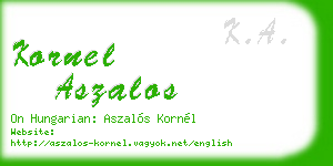 kornel aszalos business card